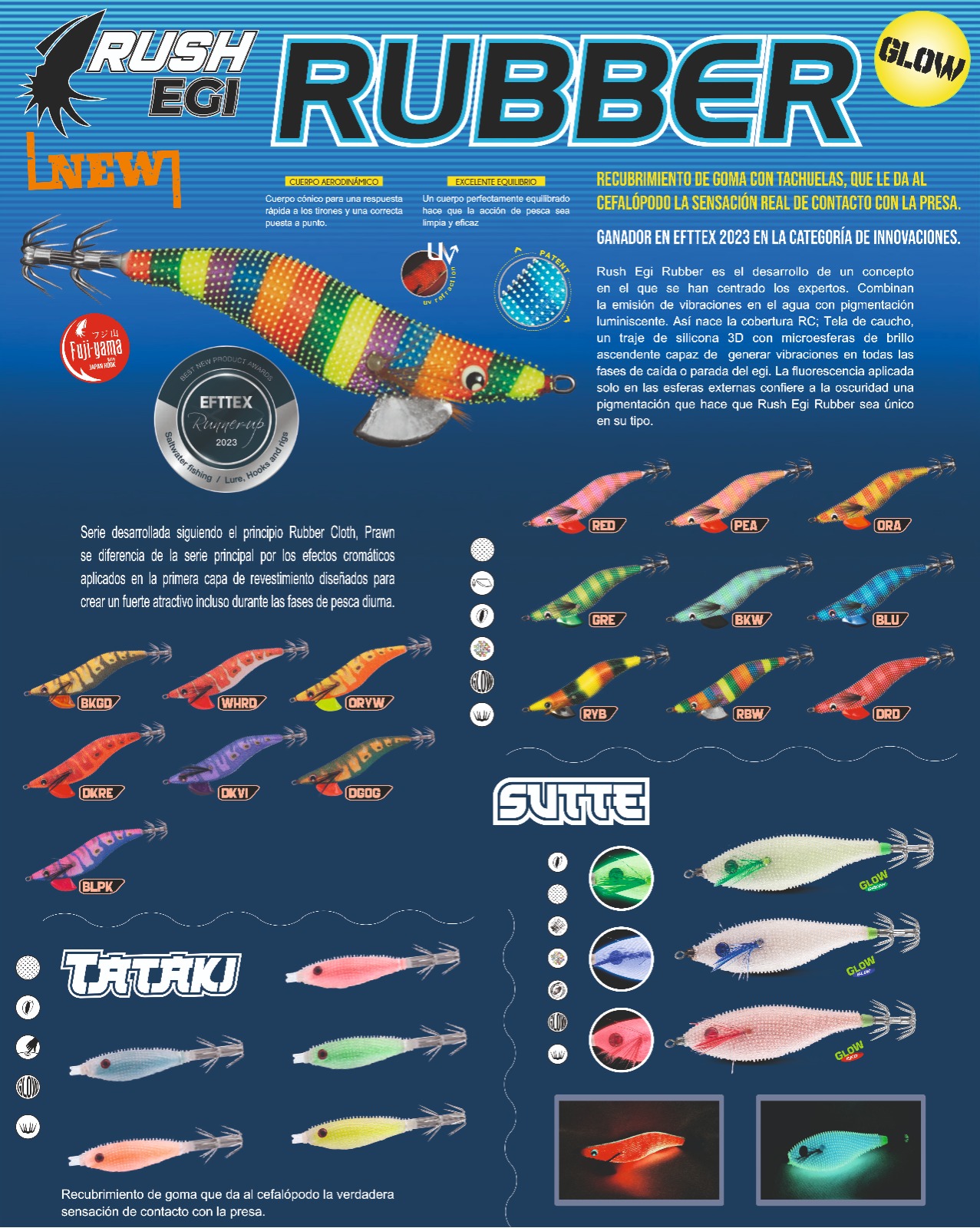Leurre Souple Pour Pêche à La Seiche Et Au Calmar (Egi) - Jatsui Rush Egi Rubber 3.0, 16g, Avec Effet UV