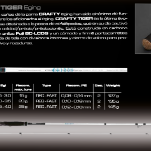 Caña Cinnetic Crafty Tiger Eging 2.58m (2.5-4.0)