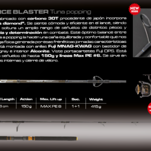 Caña Cinnetic Rayforce Blaster Tuna Popping (Max. 150gr)