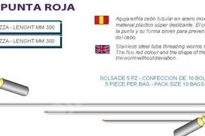 Agujas carbono Stonfo con punta para gusano 0.8